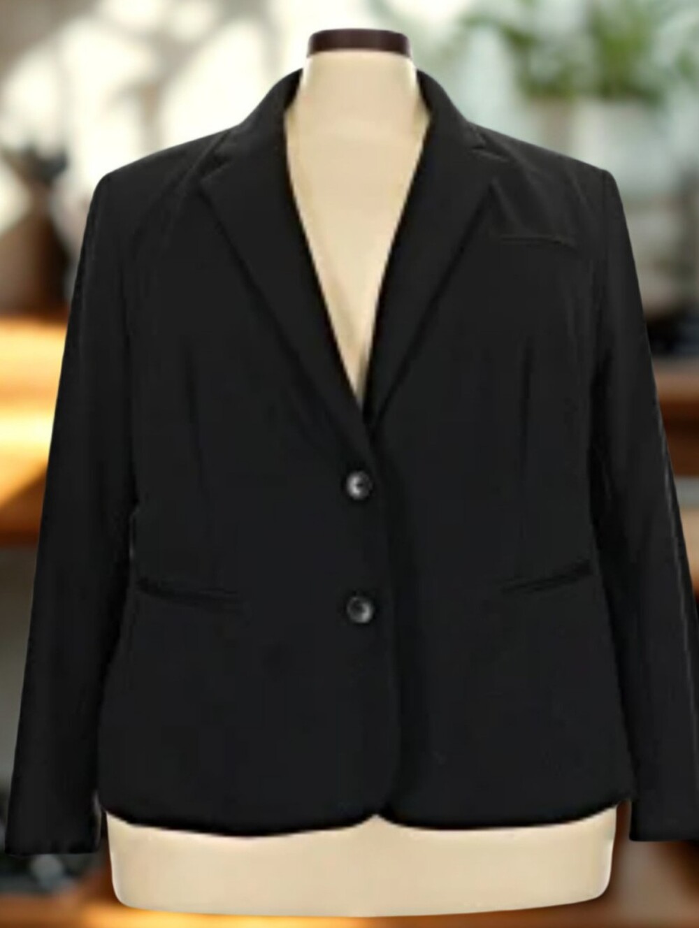 Apt. 9 Classic Black Blazer 2X Stretchy Office Career Lined 3038-AT